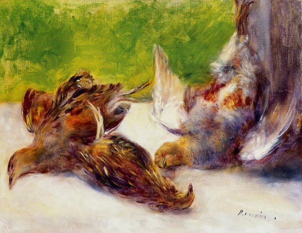 Three Partridges by Pierre-Auguste Renoir - Hand-Painted Oil Painting Reproduction