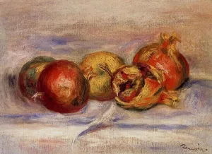 Three Pomegranates and Two Apples by Pierre-Auguste Renoir - Oil Painting Reproduction
