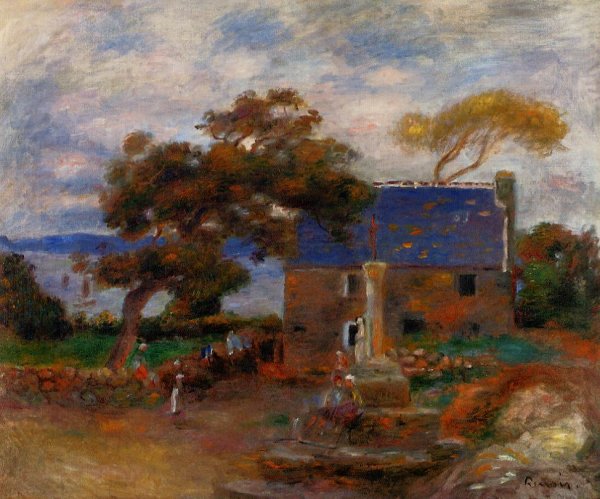 Treboul, Near Douardenez, Brittany by Pierre-Auguste Renoir - Hand-Painted Oil Painting Reproduction
