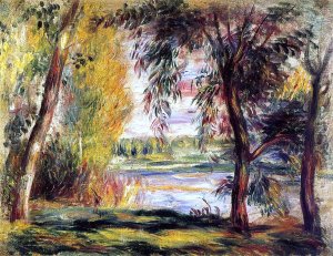 Trees by the Water by Pierre-Auguste Renoir Oil Painting
