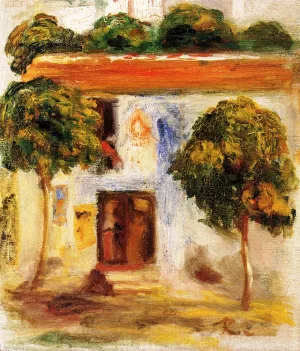 Trees in front of the House by Pierre-Auguste Renoir Oil Painting