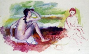 Two Bathers 2 by Pierre-Auguste Renoir Oil Painting