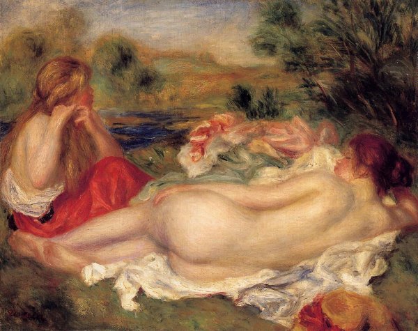 Two Bathers by Pierre-Auguste Renoir - Hand-Painted Oil Painting Reproduction