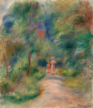 Two Figures on a Path by Pierre-Auguste Renoir Oil Painting
