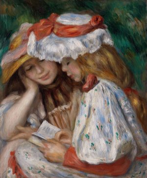 Two Girls Reading by Pierre-Auguste Renoir Oil Painting