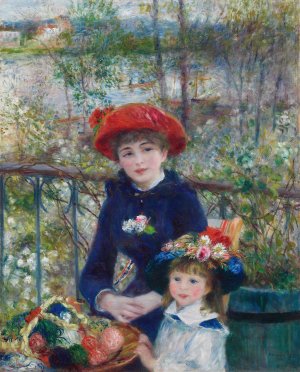 Two Sisters by Pierre-Auguste Renoir Oil Painting