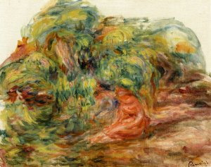 Two Woman in a Garden by Pierre-Auguste Renoir Oil Painting