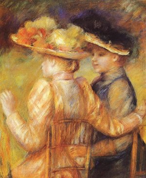 Two Women in a Garden 2 Oil painting by Pierre-Auguste Renoir