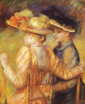 Two Women in a Garden 2 by Pierre-Auguste Renoir - Oil Painting Reproduction