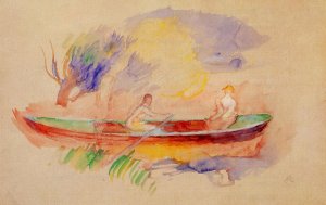 Two Women in a Rowboat by Pierre-Auguste Renoir Oil Painting