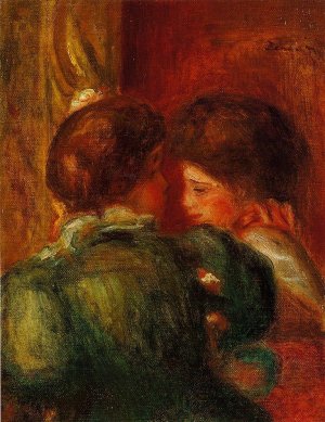 Two Women's Heads (also known as The Loge) Oil painting by Pierre-Auguste Renoir