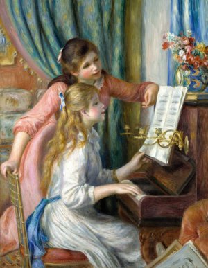 Two Young Girls at the Piano by Pierre-Auguste Renoir Oil Painting