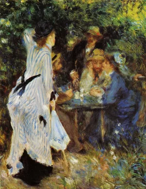 Under the Arbor at the Moulin de la Galette by Pierre-Auguste Renoir - Oil Painting Reproduction