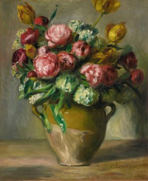 Vase De Pivoines by Pierre-Auguste Renoir Oil Painting
