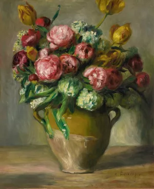 Vase De Pivoines by Pierre-Auguste Renoir Oil Painting