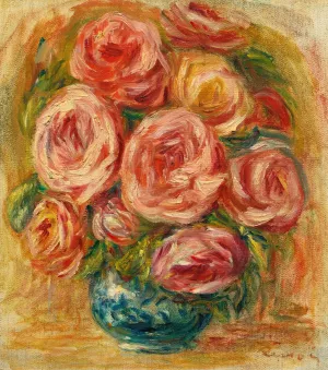 Vase De Roses by Pierre-Auguste Renoir Oil Painting