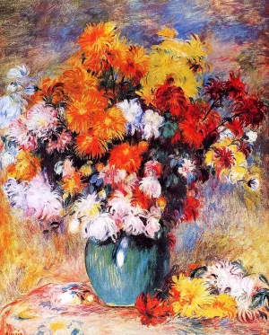 Vase of Chrysanthemums 2 Oil painting by Pierre-Auguste Renoir
