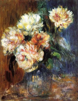 Vase of Peonies 2 by Pierre-Auguste Renoir Oil Painting