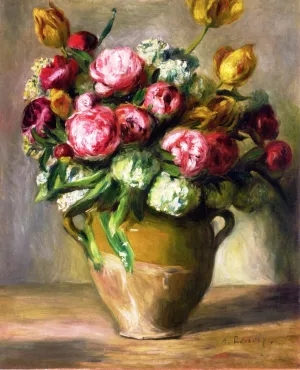 Vase of Peonies by Pierre-Auguste Renoir Oil Painting