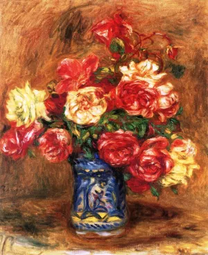 Vase of Roses 3 by Pierre-Auguste Renoir Oil Painting