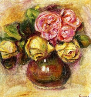 Vase of Roses 4 by Pierre-Auguste Renoir Oil Painting