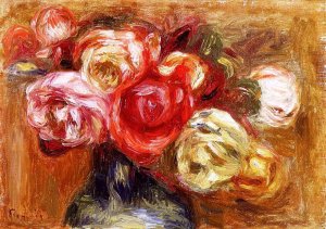 Vase of Roses 6 by Pierre-Auguste Renoir Oil Painting