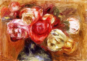 Vase of Roses 6 by Pierre-Auguste Renoir Oil Painting