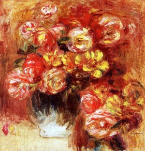 Vase of Roses by Pierre-Auguste Renoir Oil Painting