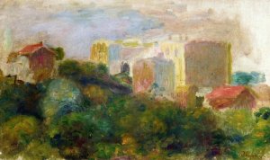 View from Renoir's Garden in Montmartre by Pierre-Auguste Renoir Oil Painting
