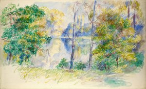 View of a Park by Pierre-Auguste Renoir Oil Painting