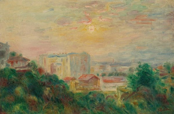 Vue De Montmartre  by Pierre-Auguste Renoir - Hand-Painted Oil Painting Reproduction