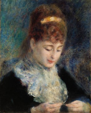 Woman Crocheting by Pierre-Auguste Renoir Oil Painting