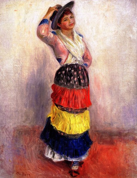 Woman Dancing in a Italian Costume by Pierre-Auguste Renoir - Hand-Painted Oil Painting Reproduction