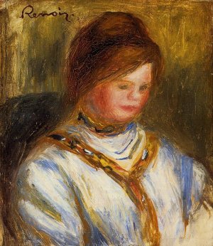 Woman in a Blue Blouse by Pierre-Auguste Renoir Oil Painting