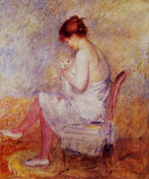 Woman in a Chemise by Pierre-Auguste Renoir Oil Painting