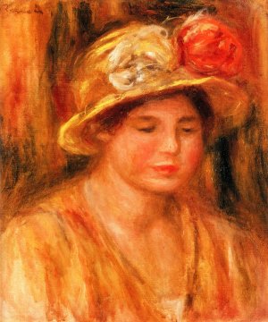 Woman in a Flowered Hat 2 by Pierre-Auguste Renoir Oil Painting
