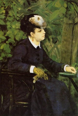 Woman in a Garden also known as Woman with a Seagull by Pierre-Auguste Renoir Oil Painting