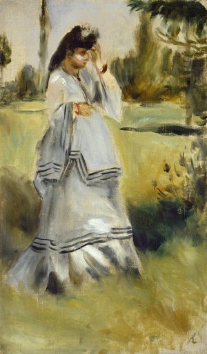 Woman in a Park by Pierre-Auguste Renoir Oil Painting