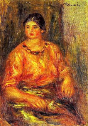 Woman in a Red Blouse 3 by Pierre-Auguste Renoir Oil Painting
