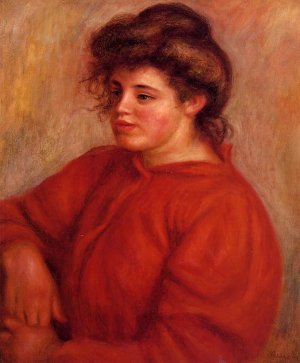 Woman in a Red Blouse by Pierre-Auguste Renoir Oil Painting