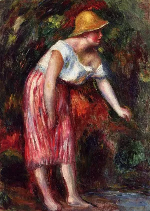 Woman in a Straw Hat by Pierre-Auguste Renoir - Oil Painting Reproduction