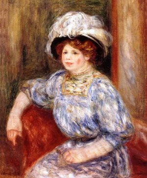 Woman in Blue 2 by Pierre-Auguste Renoir Oil Painting