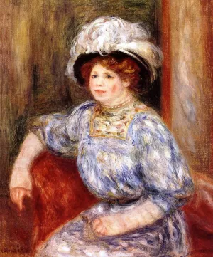 Woman in Blue 2 by Pierre-Auguste Renoir Oil Painting
