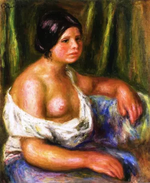 Woman in Blue by Pierre-Auguste Renoir Oil Painting
