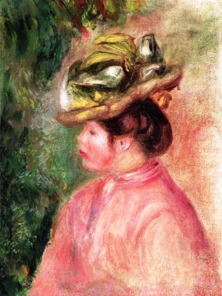 Woman in Profile by Pierre-Auguste Renoir - Hand-Painted Oil Painting Reproduction