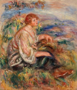 Woman in Tulle Blouse and Black Skirt by Pierre-Auguste Renoir Oil Painting