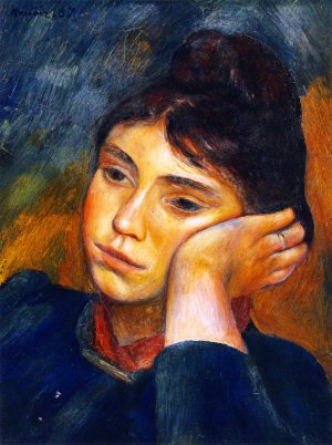 Woman Leaning on Her Elbow 2 by Pierre-Auguste Renoir Oil Painting