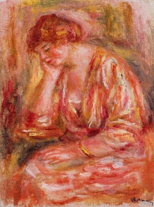 Woman Leaning on Her Elbow by Pierre-Auguste Renoir Oil Painting