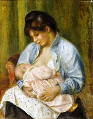 Woman Nursing a Child by Pierre-Auguste Renoir Oil Painting