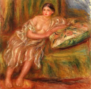 Woman on a Sofa by Pierre-Auguste Renoir - Oil Painting Reproduction
